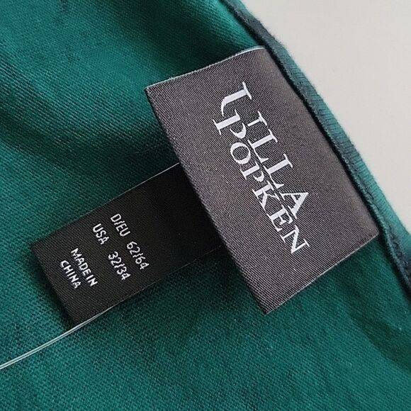 $130 NEW 5X ULLA POPKEN GREEN BLACK TIE DIE EMPIRE A LINE MAXI DRESS 32 34 NWT - Picture 5 of 11